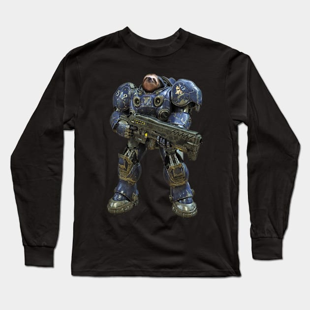 Sloth space commando Long Sleeve T-Shirt by whereismypandadesigns